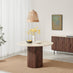 Penrose Walnut and Marble Effect Round Dining Table & 4 Walnut Caia Dining Chairs