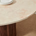Penrose Round Walnut & Marble Effect Slatted 4-6 Seater Dining Table