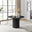 Penrose Black Round Dining Table & 4 Grey Beaumont Chairs