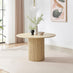 Penrose Oak Round Dining Table & 4 Grey Beaumont Chairs