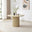 Penrose Round Oak Effect Wood Dining Table 4 Terracotta Rhea Chairs