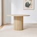 Penrose Oak Round Dining Table & 4 Grey Beaumont Chairs