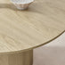 Penrose Round Oak Effect Wood Dining Table 4 Grey Rhea Chairs