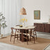 Penrose Walnut and Marble Effect Round Dining Table & 4 Walnut Caia Dining Chairs