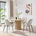 Penrose Oak Round Dining Table & 4 Cream Beaumont Chairs