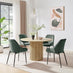 Penrose Oak Round Dining Table & 4 Green Beaumont Chairs