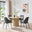 Penrose Oak Round Dining Table & 4 Grey Beaumont Chairs
