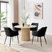 Penrose Oak Round Dining Table & 4 Black Calla Faux Leather Chairs