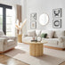 Penrose Round Oak Effect Wood Pedestal Coffee Table
