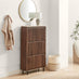 Penrose 3 Door Walnut & Cream Marble Effect Shoe Storage Cabinet