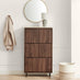 Penrose 3 Door Walnut & Cream Marble Effect Shoe Storage Cabinet