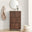 Penrose 3 Door Walnut & Cream Marble Effect Shoe Storage Cabinet
