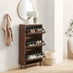 Penrose 3 Door Walnut & Cream Marble Effect Shoe Storage Cabinet