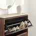 Penrose 3 Door Walnut & Cream Marble Effect Shoe Storage Cabinet