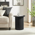 Penrose Black Round Wood Coffee Table and Side Table Set