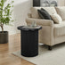 Penrose Black Round Wood Coffee Table and Side Table Set