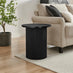 Penrose Black Round Wood Coffee Table and Side Table Set
