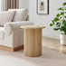 Penrose Round Oak Effect Pedestal Side Table