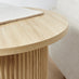 Penrose Round Oak Effect Pedestal Side Table