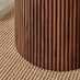Penrose Round Walnut & Cream Marble Effect Side Table