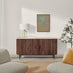 Penrose Walnut And Cream Marble Effect 3 Door Large Sideboard