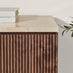 Penrose Walnut And Cream Marble Effect 3 Door Large Sideboard