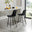 2x Pesaro Black Velvet Counter Stools Black Legs