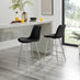 2x Pesaro Black Velvet Counter Stools Silver Legs