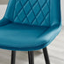 2x Pesaro Blue Velvet Counter Stools Black Legs