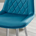 2x Pesaro Blue Velvet Counter Stools Silver Legs
