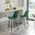 2x Pesaro Green Velvet Counter Stools Black Legs