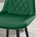 2x Pesaro Green Velvet Counter Stools Black Legs