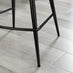 2x Pesaro Green Velvet Counter Stools Black Legs