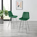 2x Pesaro Green Velvet Counter Stools Silver Legs