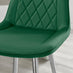 2x Pesaro Green Velvet Counter Stools Silver Legs