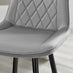 2x Pesaro Grey Velvet Counter Stools Black Legs