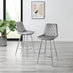 2x Pesaro Grey Velvet Counter Stools Silver Legs
