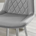 2x Pesaro Grey Velvet Counter Stools Silver Legs