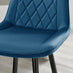 2x Pesaro Navy Blue Velvet Counter Stools Black Legs