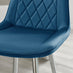 2x Pesaro Navy Blue Velvet Counter Stools Silver Legs