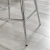 2x Pesaro Navy Blue Velvet Counter Stools Silver Legs