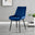 2x Pesaro Navy Velvet Dining Chairs Black Legs