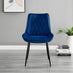 Kylo Brown Wood Effect Dining Table & 4 Navy Pesaro Black Leg Chairs