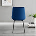 Santorini Brown Round Dining Table And 4 Navy Pesaro Black Leg Chairs