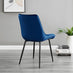 Kylo Brown Wood Effect Dining Table & 6 Navy Pesaro Black Leg Chairs