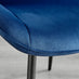 2x Pesaro Navy Velvet Dining Chairs Black Legs