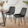 2x Pesaro Black Velvet Dining Chairs Black Legs
