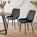 2x Pesaro Black Velvet Dining Chairs Black Legs