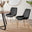 2x Pesaro Black Velvet Dining Chairs Gold Legs