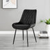 Elina White Marble Effect Round Dining Table & 2 Black Pesaro Black Leg Chairs